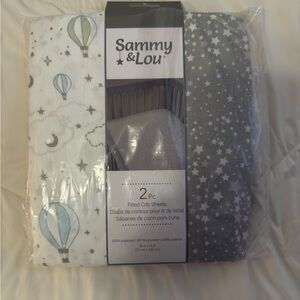 Koala Kids Gray and White Crib Sheets